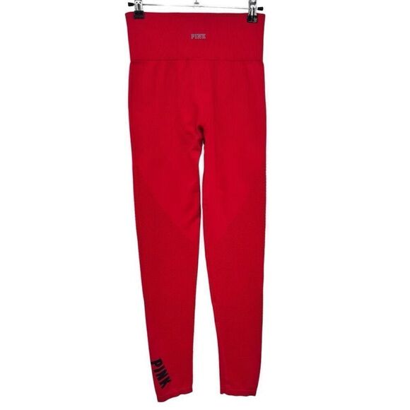Victoria’s Secret Pink Cool & Comfy Leggings Red Size Small - Picture 1 of 8